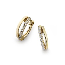 Svedbom Creoler 18k rg med zirkoner