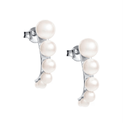 Efva Attling Strings of Pearls Hoops silver