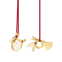 Georg Jensen Julmobil 2026 set horn och harpa mässing