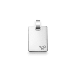 Svedbom Id-bricka silver m.tre kronor 17x23mm