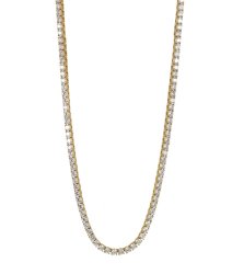 Astrid & Agnes Glimra halsband 2 mm guldplät stål med vita kubic zirkoner 45 cm