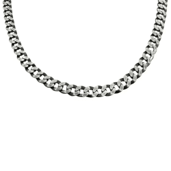 Catwalk Pansarhalsband i oxiderat silver 50cm