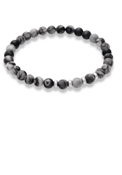 By Billgren Baltsar beads armband med grå meshy jaspis