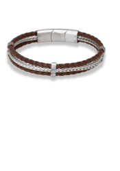 By Billgren Lucian läderarmband med ståldetalj