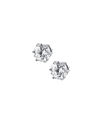 Astrid & Agnes Julie stud örhänge stål 10 mm med vit kubic zirkon