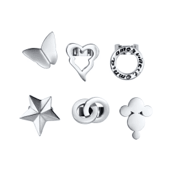 Efva Attling Symbols clips - 6 pack stål