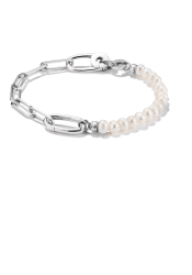 Thomas Sabo Charm armband med gem och pärlor med connect länk i silver