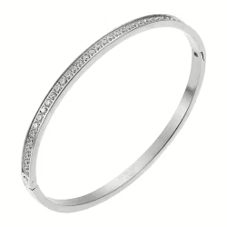 By Jolima Celine crystal bangle clear stål