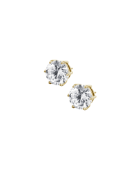 Astrid & Agnes Julie stud örhänge guldpläterat stål 10 mm med vit kubic zirkon