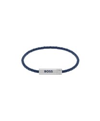 Boss Ares air armband läder mörkblå/stål