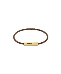 Boss Ares air armband läder brun/guld