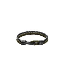 Boss Jaxon armband läder grön/oxiderat stål