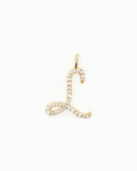 ANI Italic Letters charm L guldpläterat silver