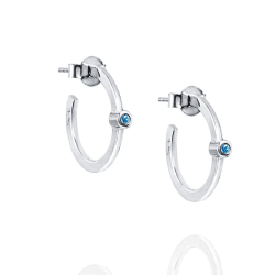 Efva Attling Micro Blink hoops blå topas silver