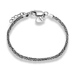 By Billgren Nobel silverarmband kejsarlänk 3 mm i oxiderat silver