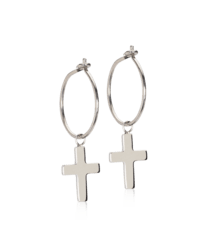 Blomdahl Pendant cross 11mm örhänge ring 14mm titan 