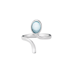 Georg Jensen Torun Archive ring silver med swiss blå topas 