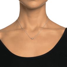 Efva Attling Love bead halsband silver med blå topas