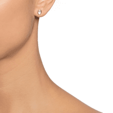 Efva Attling Love Bead Ear Silver - Rose Quarts