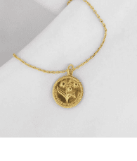 By Sofia Wistam Månadsblomma Maj halsband guldpläterad mässing