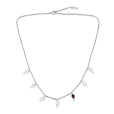 Efva Attling Sparle of Life multi halsband silver/ röd granat