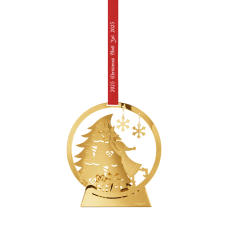 Georg Jensen 2025 års julmobil snowglobe 18 k guldpläterat stål, mässing