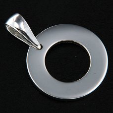 Guldteknik Däckring silver 18x10x1,5mm med spetsögla