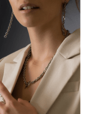 Skultuna Unitè Chain halsband silverpläterat stål 51 cm