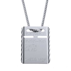 Guldteknik ID-bricka 13x19 mm facettslipad silver