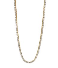 Astrid & Agnes Glimra halsband 2 mm guldplät stål med vita kubic zirkoner 45 cm