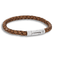 By Billgren Nobel armband i brunt läder och silver 20cm
