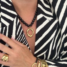 By Jolima Halo bead halsband svart