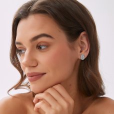 By Jolima Knot crystal stud örhängen stål