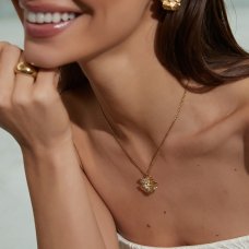 By Jolima Daisy crystal halsband guldpläterat stål