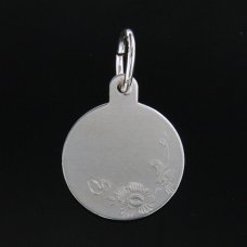 Guldteknik Rondell 13 mm silver med gravyr