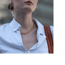 Sintridou halsband länkar guldpläterat stål