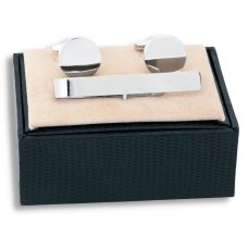 By Billgren Set manckettknappar+slipshållare stål