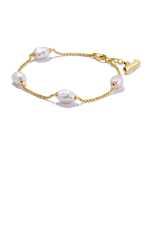 Thomas Sabo Armband Guldpläterat silver med Natural Beauty-pärlor