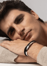 Skultuna Läder armband 6 mm Svart/Svart