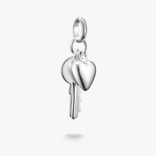 Thomas Sabo Charm hängsmycke nyckelring och hjärta connect i silver