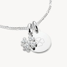 Thomas Sabo Charm hängsmycke lyckoklöver med stenar connect silver