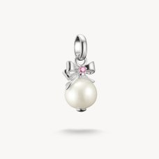 Thomas Sabo Charm-hängsmycke connect sötvattenspärla med rosett silver