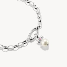 Thomas Sabo Charm-hängsmycke connect sötvattenspärla med rosett silver