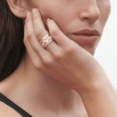 Georg Jensen Fusion mittring 18k guld cremevit