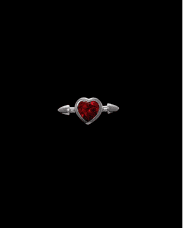 Maria Nilsdotter Pierced heart örhänge silver med granat