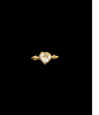 Maria Nilsdotter Pierced heart örhänge guldpläterat silver med klar kvarts