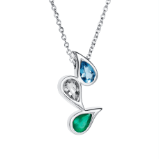Efva Attling Sparkel of Life Triple halsband silver blå,vit,grön 