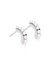 Blomdahl Pearl Curved white örhänge titan 10mm