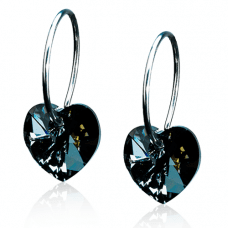 Blomdahl Heart Crystal Ring 14mm Örhäng Titan 