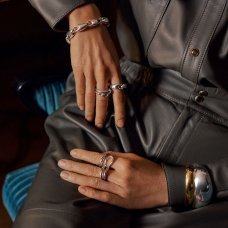 Georg Jensen REFLECT ring, stor i silver